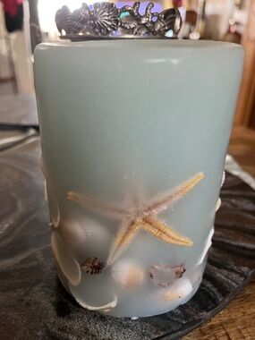 Coastal Starfish Decorative Candle - Light Blue